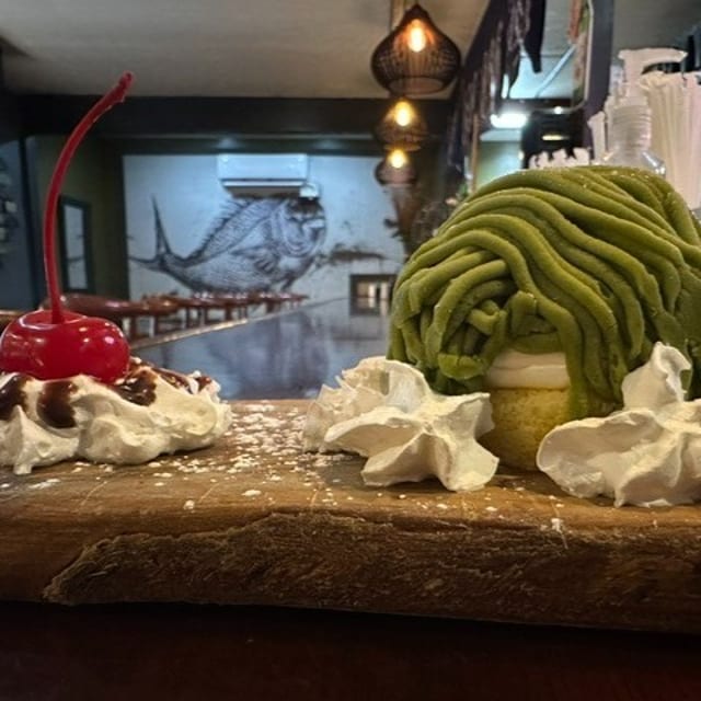 Matcha Mont Blanc Cake.
