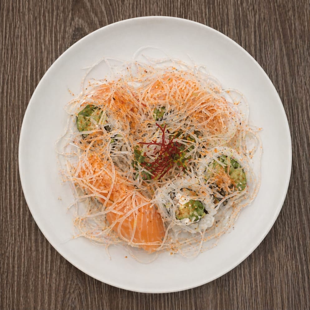 Spicy Rainbow Roll.